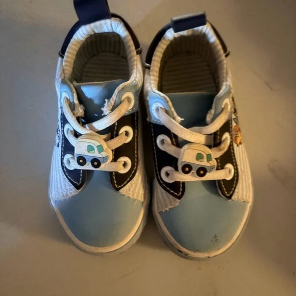 Playful Cartoon Kids Sneakers - Light Blue and White - Picture 2 of 4